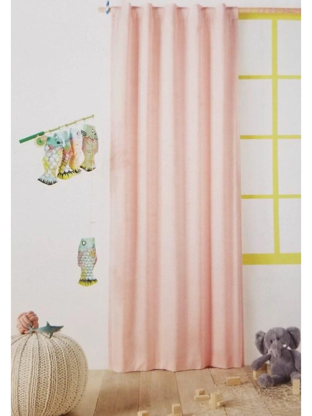 Pillowfort Pink Twill Blackout Curtain Panel Tab Rod Pocket 42 X 84” Brand New